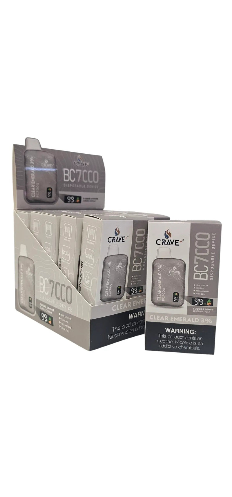 Crave BC7000 7K Puff Vape – Mesh Coil, LED Puff/Battery Screen Crave