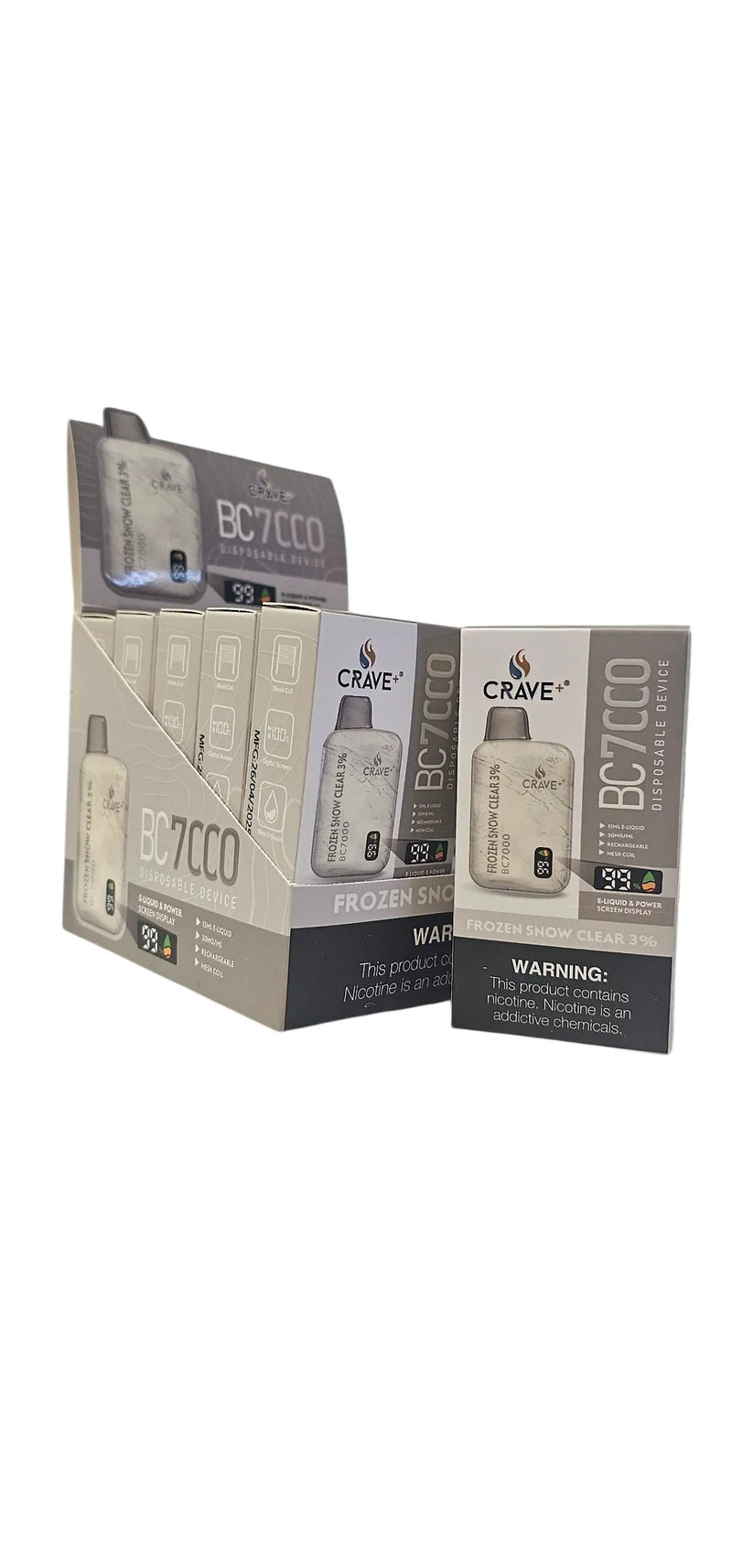 Crave BC7000 7K Puff Vape – Mesh Coil, LED Puff/Battery Screen Crave
