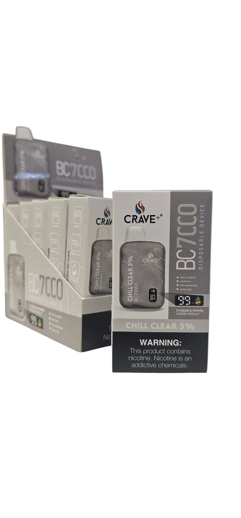 Crave BC7000 7K Puff Vape – Mesh Coil, LED Puff/Battery Screen Crave