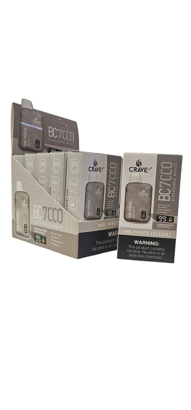Crave BC7000 7K Puff Vape – Mesh Coil, LED Puff/Battery Screen Crave