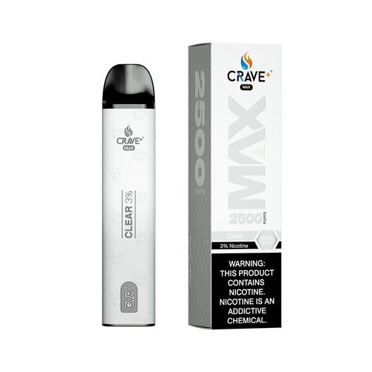 Crave Max Vape - 2500 Puffs Mesh Coil - VSZN, Crave Max Vape clear 3%