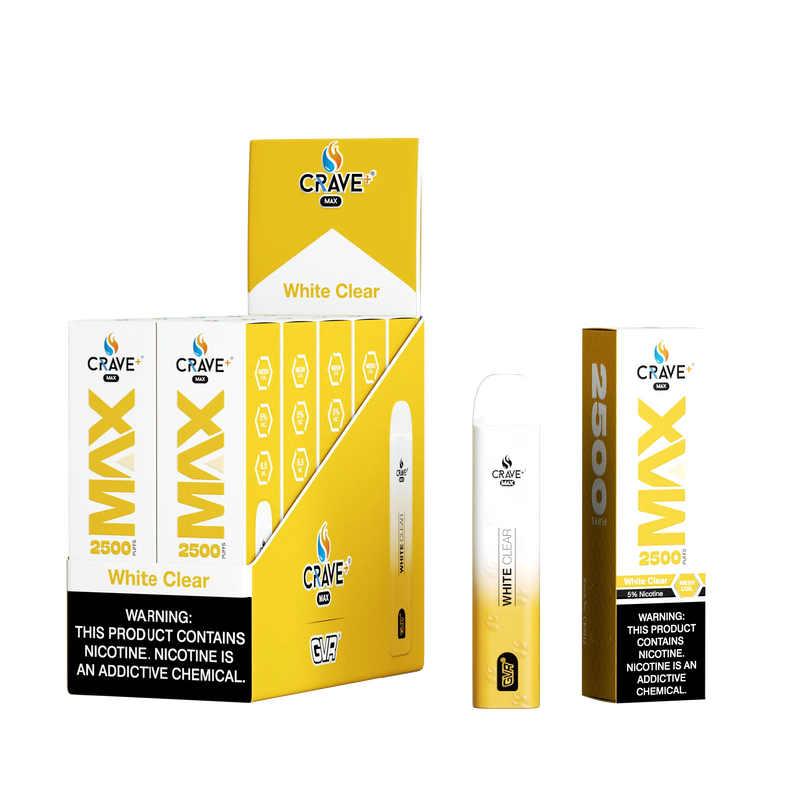 Crave Max 2500 (BOX DEAL) White Clear 5% Crave