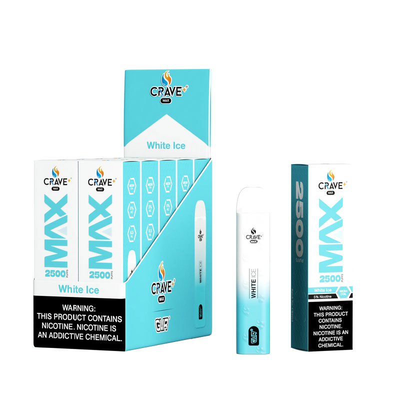 Crave Max 2500 (BOX DEAL) White Ice 5% Crave