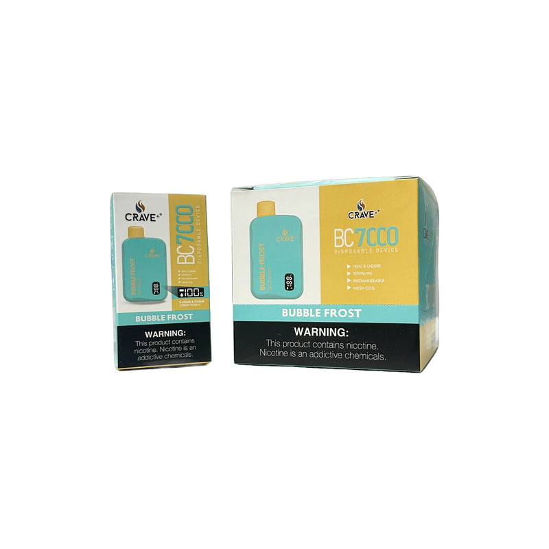 Crave BC7000 Puffs (BOX DEAL) - VSZN, crave max bc7000 bubble frost, bubble frost crave max bc7000