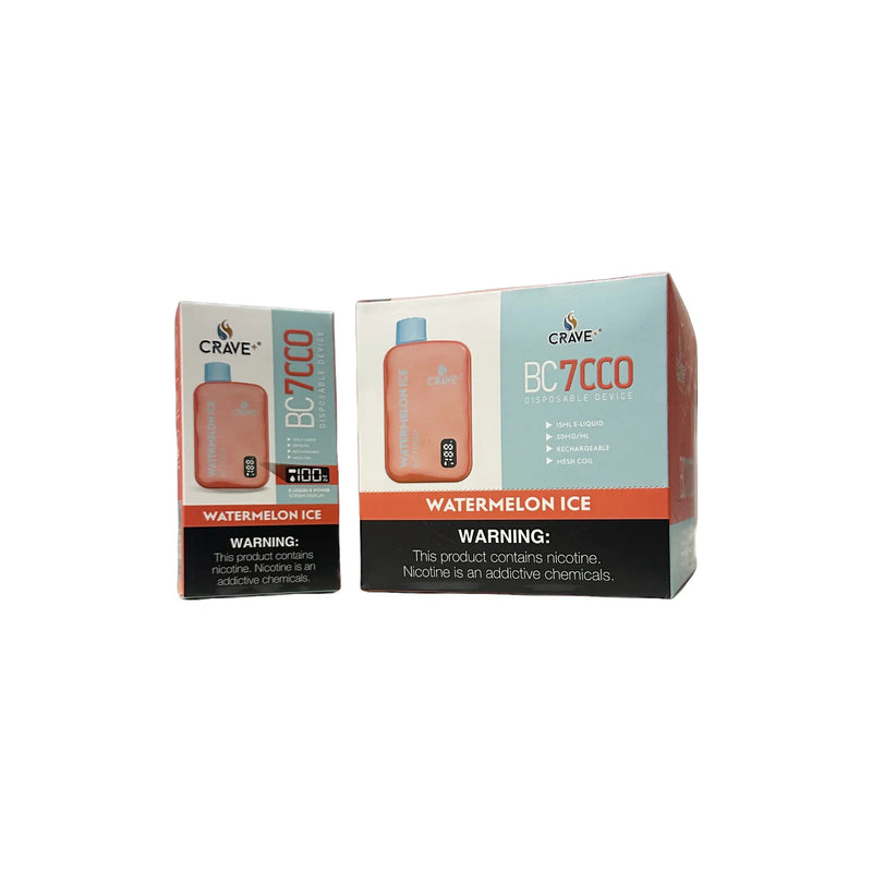 Crave BC7000 Puffs (BOX DEAL) - VSZN, Crave BC7000 (BOX DEAL) Crave, crave bc7000 classic clear, classic clear crave max, crave max classic clear, crave max bc7000 classic clear, crave max bc7000 watermelon ice, watermelon ice crave max bc7000