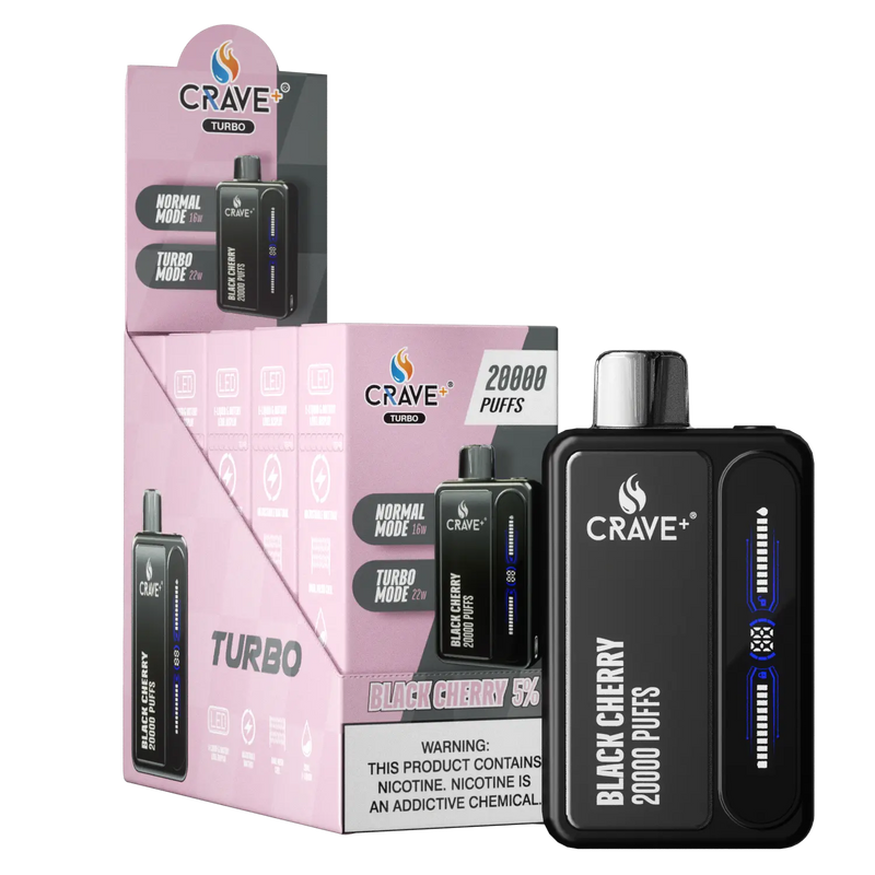 Crave Turbo 20000 (BOX DEAL) Crave, crave turbo black cherry