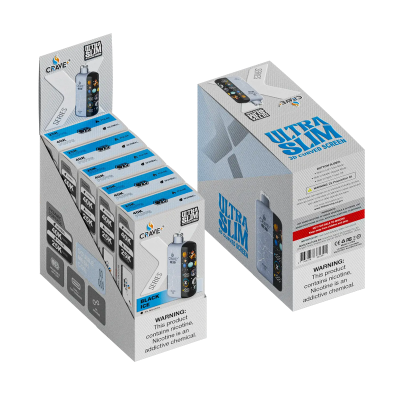 Crave X – Ultra Slim 40K / 25K Puffs (BOX DEAL) Crave, Crave X – Ultra Slim 40K / 25K Puffs Crave, crave x black ice, crave x millyz, millyz crave x vape, millyz vape crave, crave vape millyz, rave x millyz, crave ultra slim vape millyz