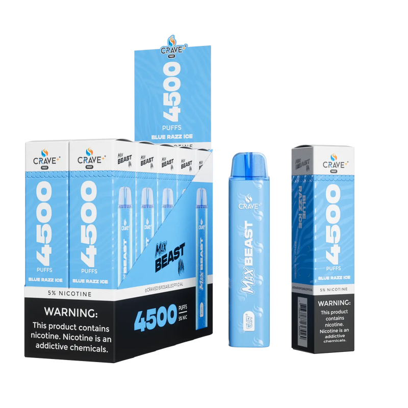 Crave Max Beast 4500 Puffs (BOX DEAL) - VSZN, crave max beast blue razz ice