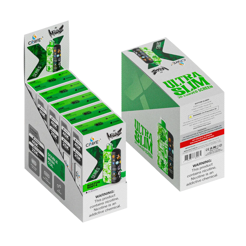 Crave X – Ultra Slim 40K / 25K Puffs (BOX DEAL) Crave, Crave X – Ultra Slim 40K / 25K Puffs Crave, crave x millyz, millyz crave x vape, millyz vape crave, crave vape millyz, rave x millyz, crave ultra slim vape millyz, crave x boston mint, crave boston mint vape
