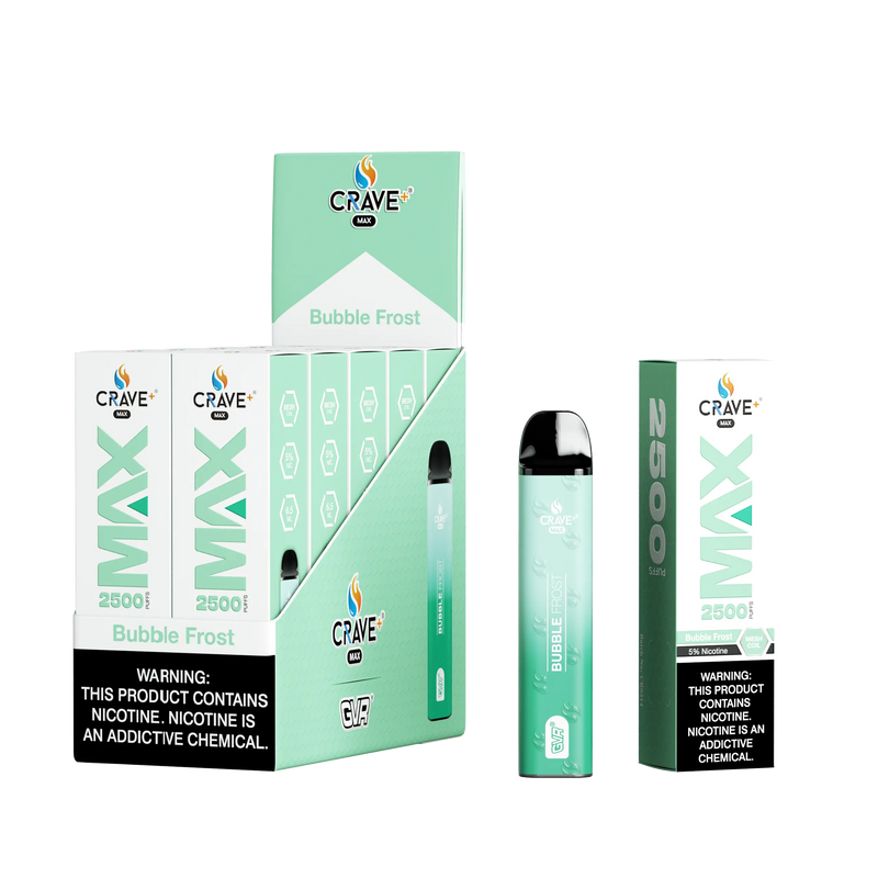 Crave Max Vape - 2500 Puffs Mesh Coil Crave, Crave Max Vape - 2500 Puffs Mesh Coil Crave, crave max vape, crave max vape clear, crave clear vape, crave max mesh clear, crave max mesh tobacco, crave max mesh bubble frost, bubble frost crave vape