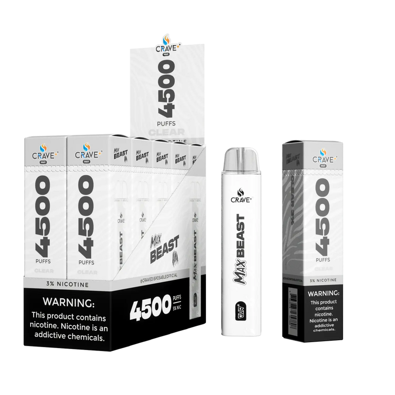 Crave Max Beast 4500 Puffs (BOX DEAL) - VSZN, crave max beast clear 3%