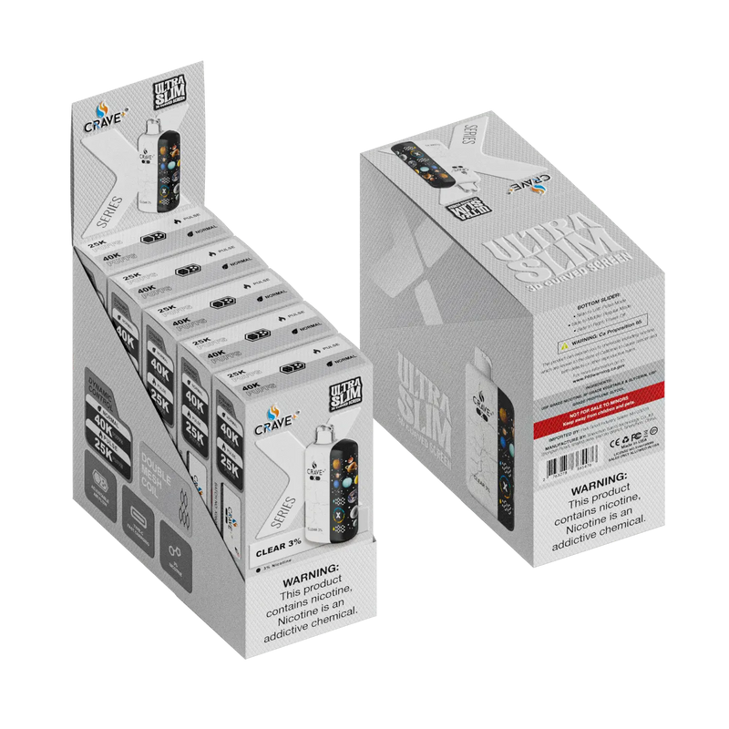 Crave X – Ultra Slim 40K / 25K Puffs (BOX DEAL) Crave, Crave X – Ultra Slim 40K / 25K Puffs Crave, crave x millyz, millyz crave x vape, millyz vape crave, crave vape millyz, rave x millyz, crave ultra slim vape millyz, crave x clear