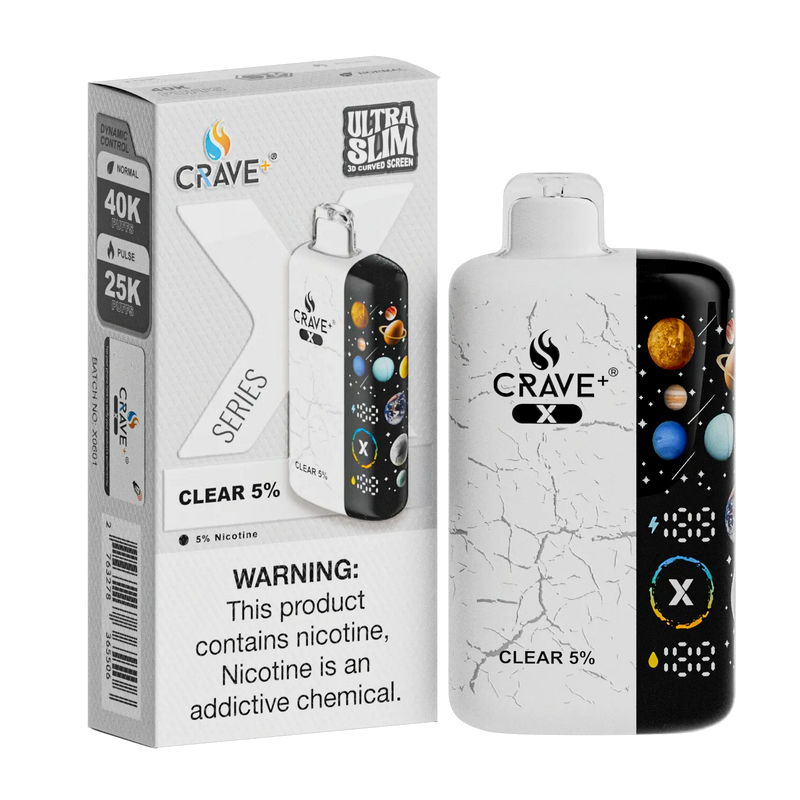 Crave X – Ultra Slim 40K / 25K Puffs Crave, crave x millyz, millyz crave x vape, millyz vape crave, crave vape millyz, rave x millyz, crave ultra slim vape millyz, crave x clear vape