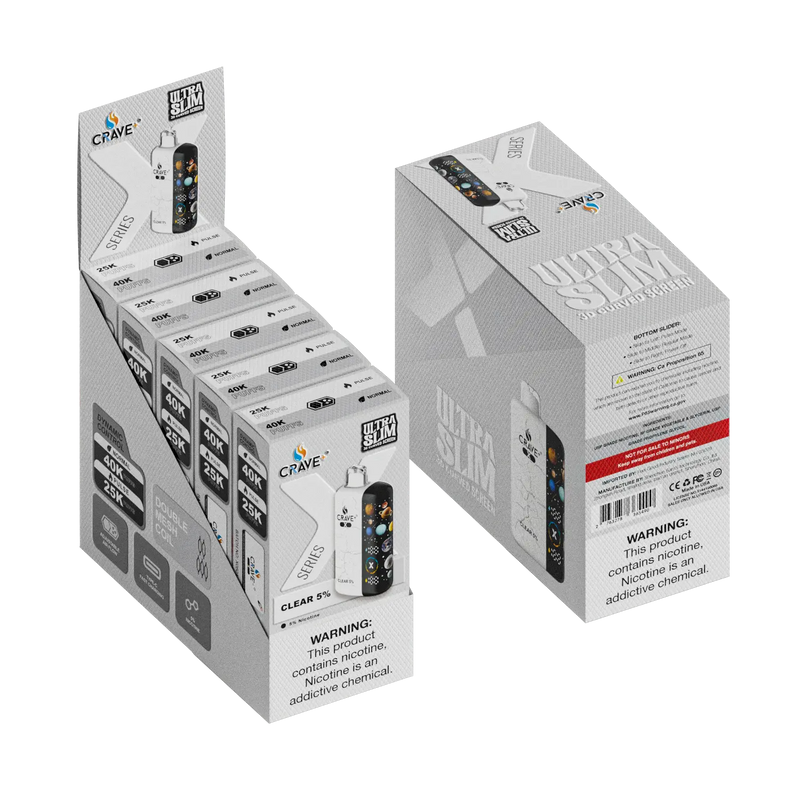 Crave X – Ultra Slim 40K / 25K Puffs (BOX DEAL) Crave, Crave X – Ultra Slim 40K / 25K Puffs Crave, crave x millyz, millyz crave x vape, millyz vape crave, crave vape millyz, rave x millyz, crave ultra slim vape millyz, crave x clear vape