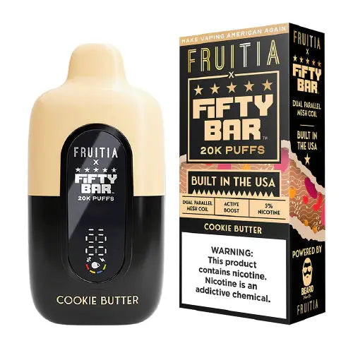Fruitia Fifty Bar 20K Puffs -  Cookie Butter