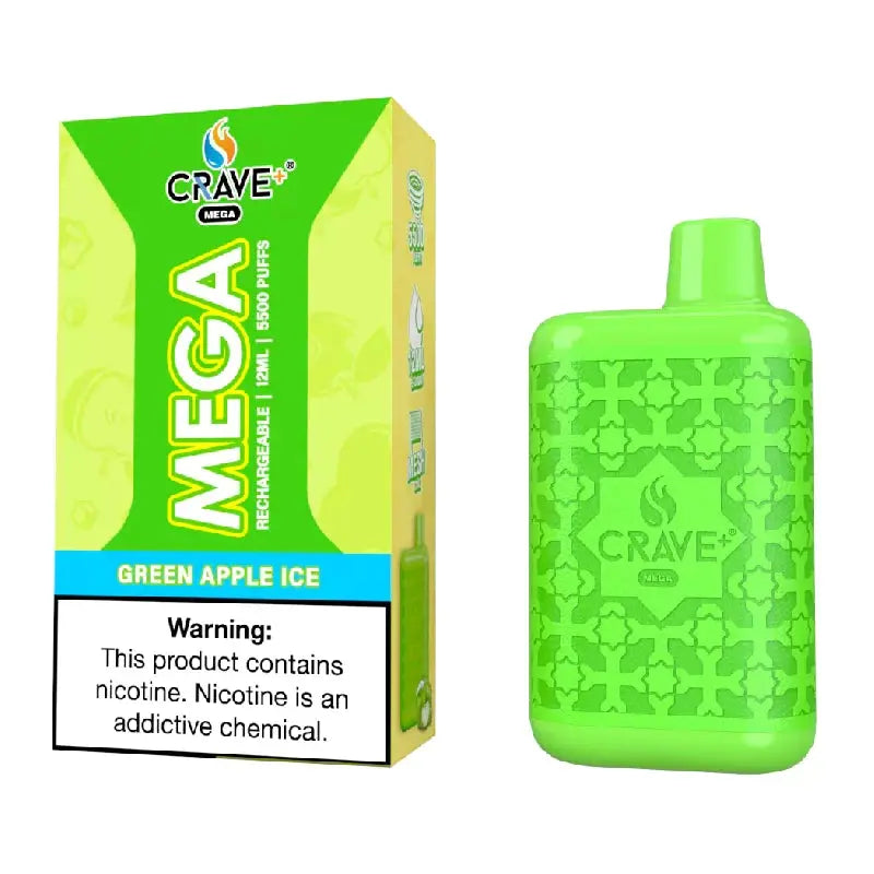 Crave Mega 5500 Crave, crave mega green apple ice