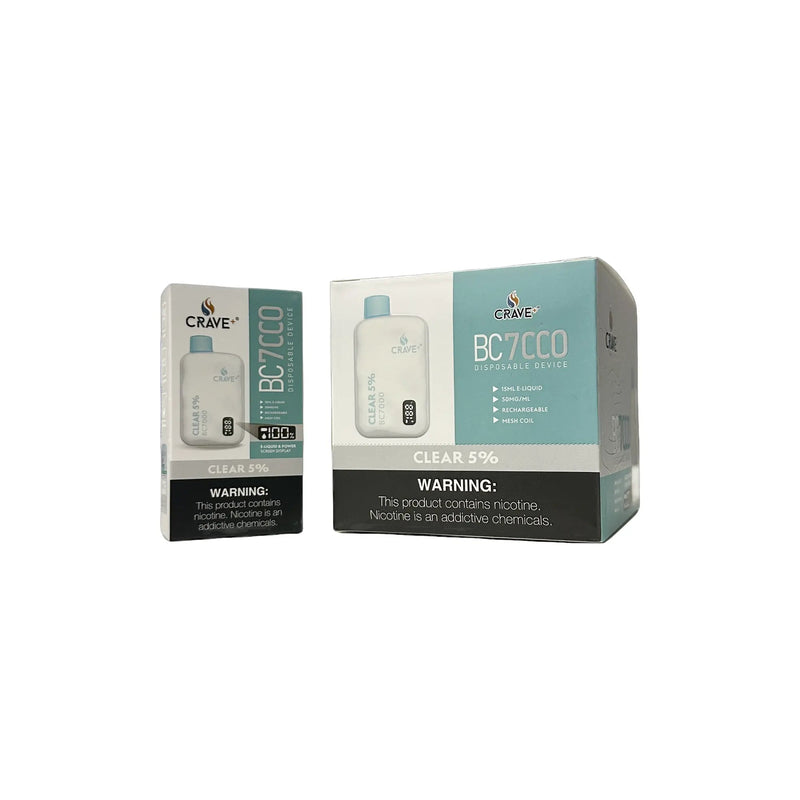 Crave BC7000 Puffs (BOX DEAL) - VSZN, Crave BC7000 (BOX DEAL) Crave, crave bc7000 classic clear, classic clear crave max, crave max classic clear, crave max bc7000 classic clear, crave clear 5% bc7000, bc7000 crave max clear 5%