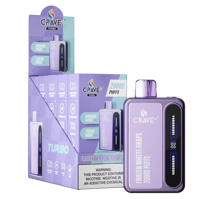 Crave Turbo 20000 (BOX DEAL) Crave, crave turbo frozen white grape
