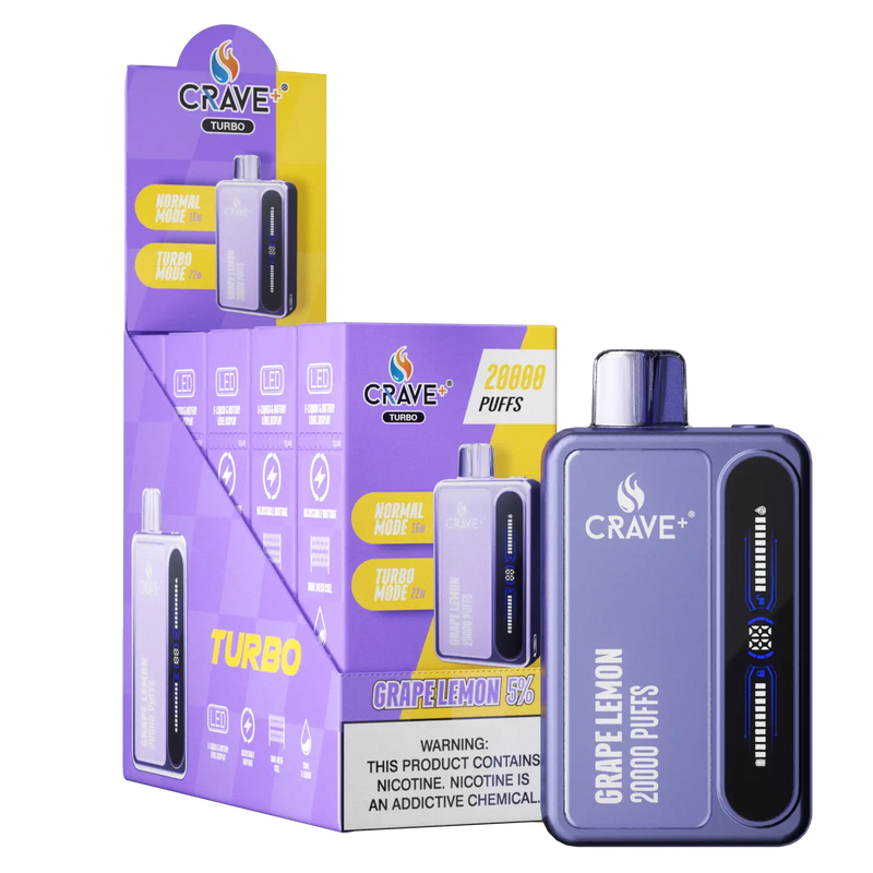 Crave Turbo 20000 (BOX DEAL) Crave, crave turbo grape lemon