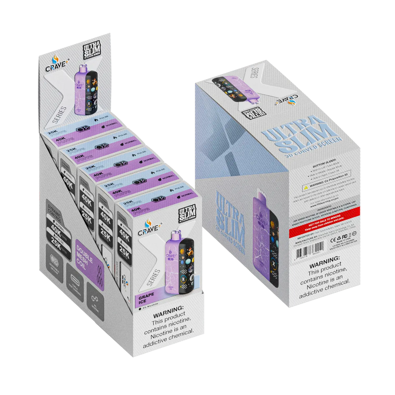 Crave X – Ultra Slim 40K / 25K Puffs (BOX DEAL) Crave, Crave X – Ultra Slim 40K / 25K Puffs Crave, crave x millyz, millyz crave x vape, millyz vape crave, crave vape millyz, rave x millyz, crave ultra slim vape millyz, crave x millyz grape ice, clear crave millyz