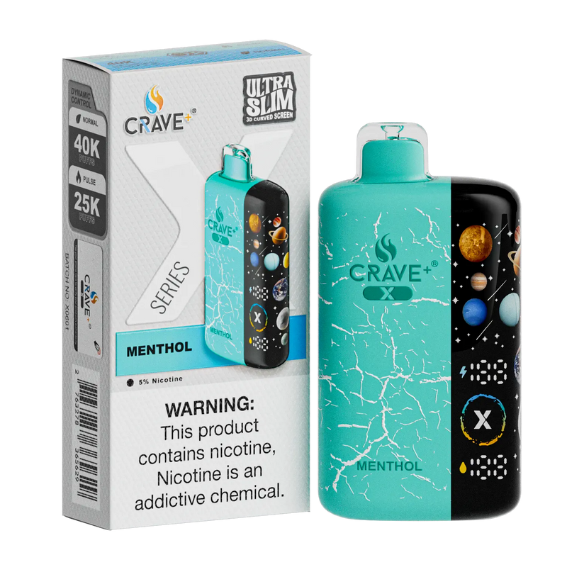 Crave X – Ultra Slim 40K / 25K Puffs Crave, crave x millyz, millyz crave x vape, millyz vape crave, crave vape millyz, rave x millyz, crave ultra slim vape millyz, crave x millyz menthol, crave menthol millyz