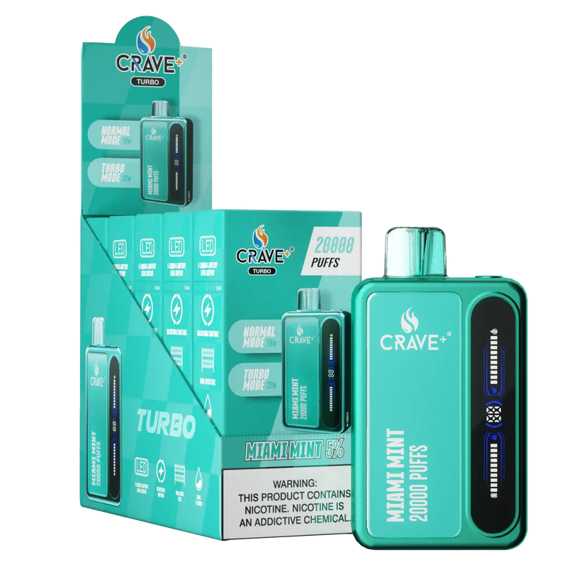 Crave Turbo 20000 Disposable Vape - Box of 10 Devices Crave