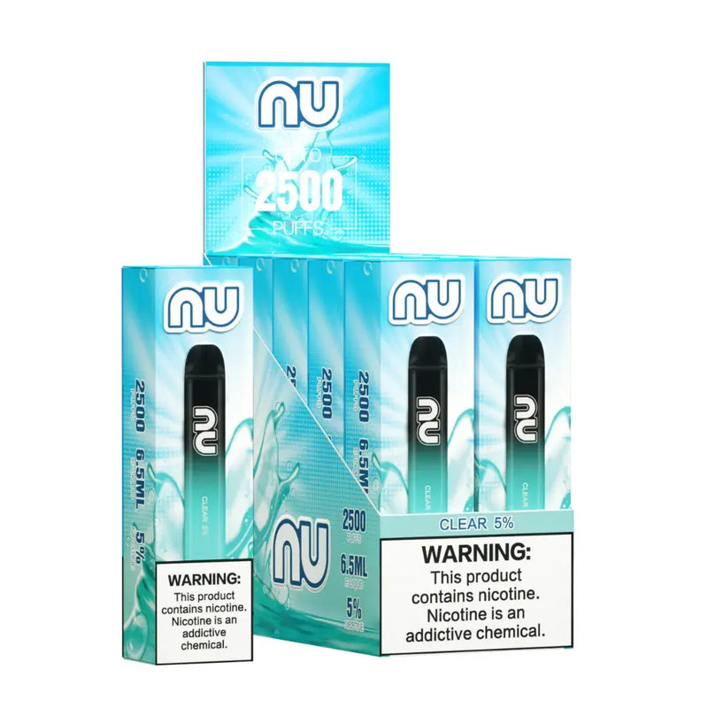 NU 2500 (BOX DEAL) NU, NU Disposable Vapes, NU Disposable Vapes VapeSzn, NU Disposable Vape Clear 5%, Buy NU Disposable Vapes, NU Disposable Vapes Online, NU Disposable Vape Flavors.