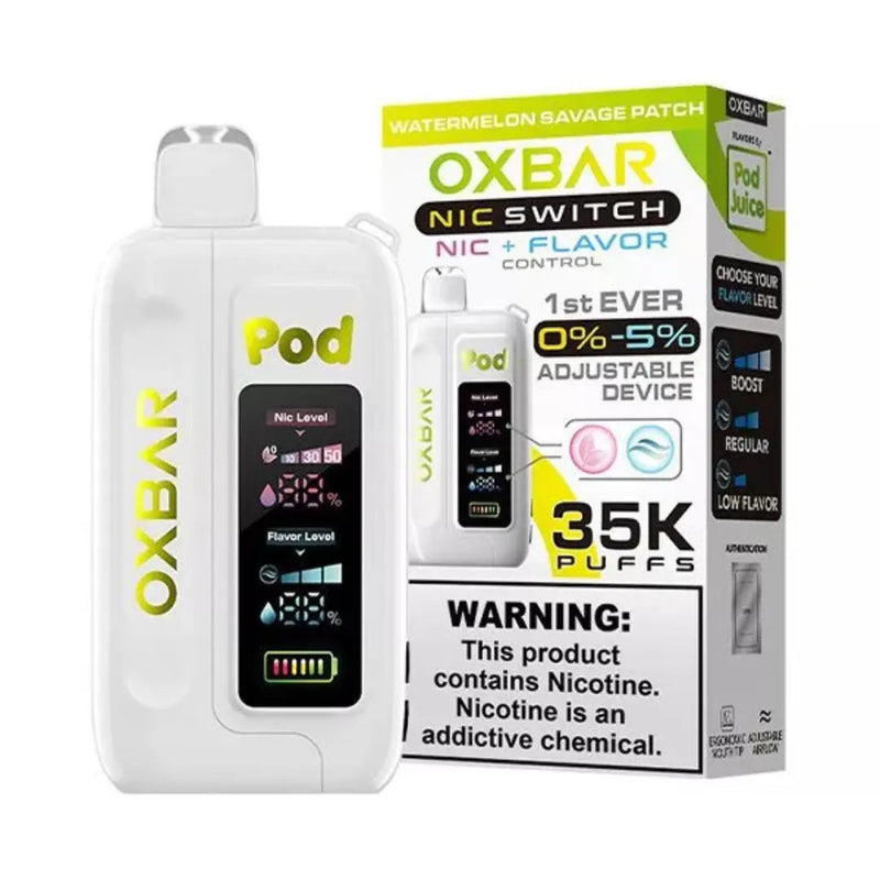 OXBAR x Pod Juice Nic Switch 35000 OXBAR X POD JUICE, oxbar watermelon savage patch, watermelon savage patch oxbar 