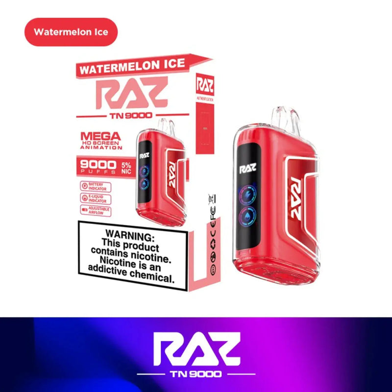 RAZ TN9000 Disposable Vape – 9K Puffs, USB‑C, HD Display Raz