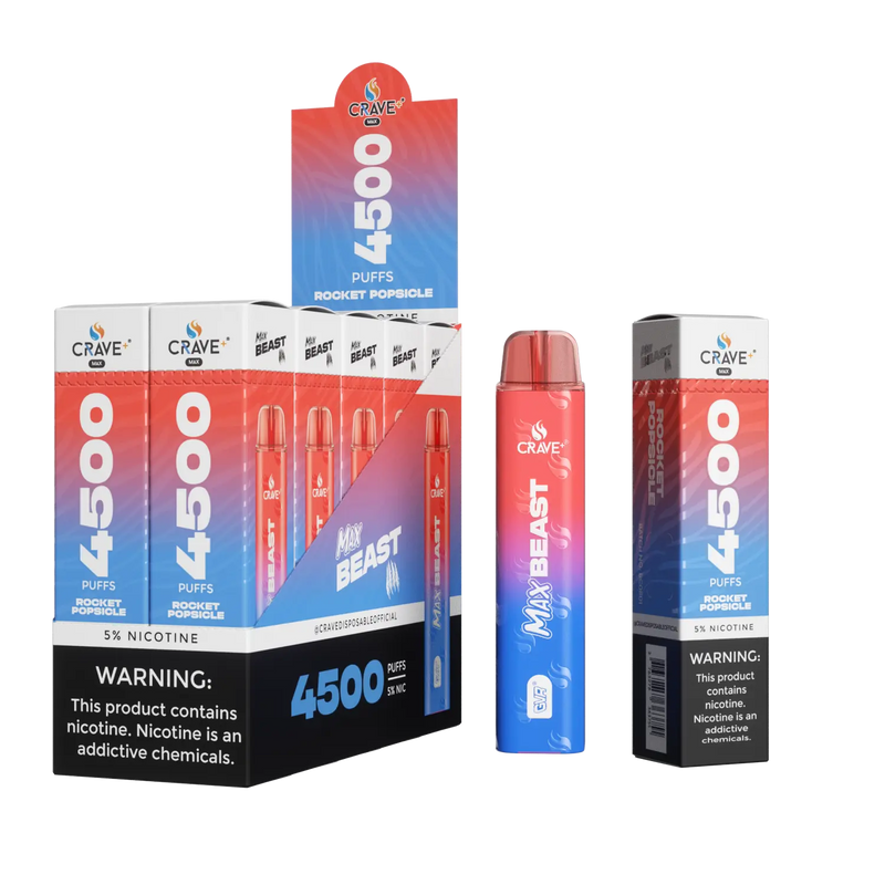 Crave Max Beast 4500 (BOX DEAL) Crave, crave max beast rocket popsicle