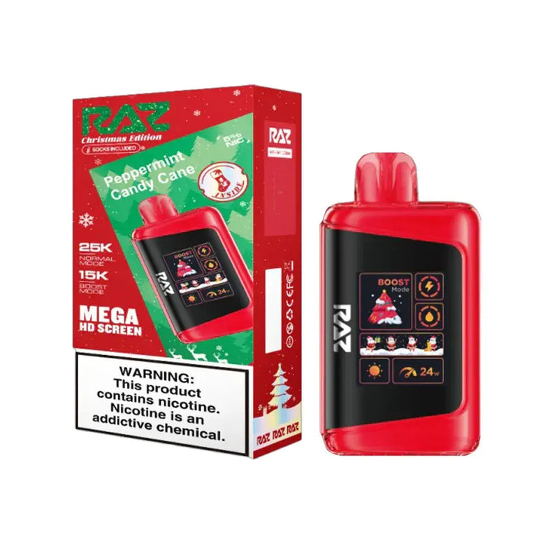 Raz LTX 25000 Vape Szn, raz peppermint candy cane, peppermint candy cane raz vape