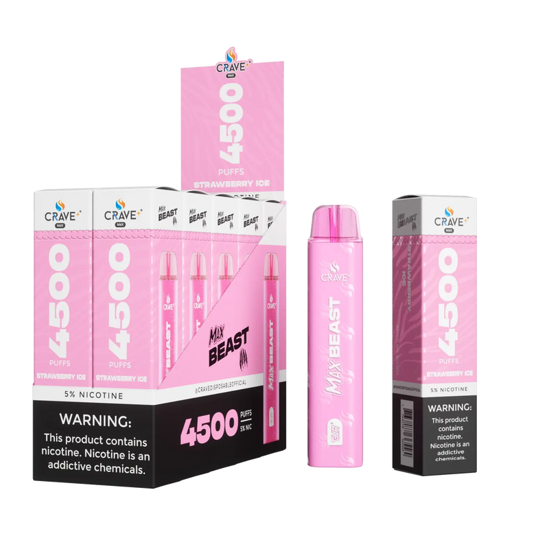 Crave Max Beast 4500 Puffs (BOX DEAL) - VSZN, crave max beast strawberry ice