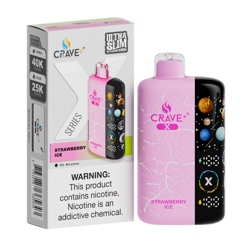 Crave X – Ultra Slim 40K / 25K Puffs Crave, crave x strawberry ice, strawberry ice crave x millyz, crave x millyz, millyz crave x vape, millyz vape crave, crave vape millyz, rave x millyz, crave ultra slim vape millyz