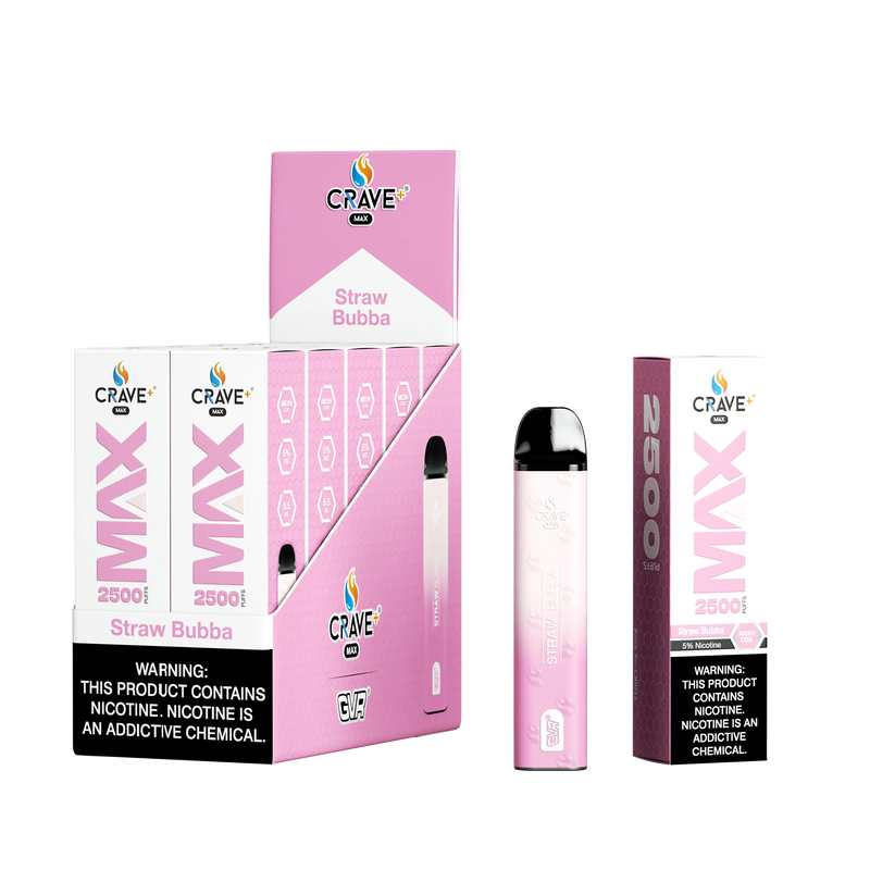 Crave Max 2500 (BOX DEAL) Straw Bubba Crave