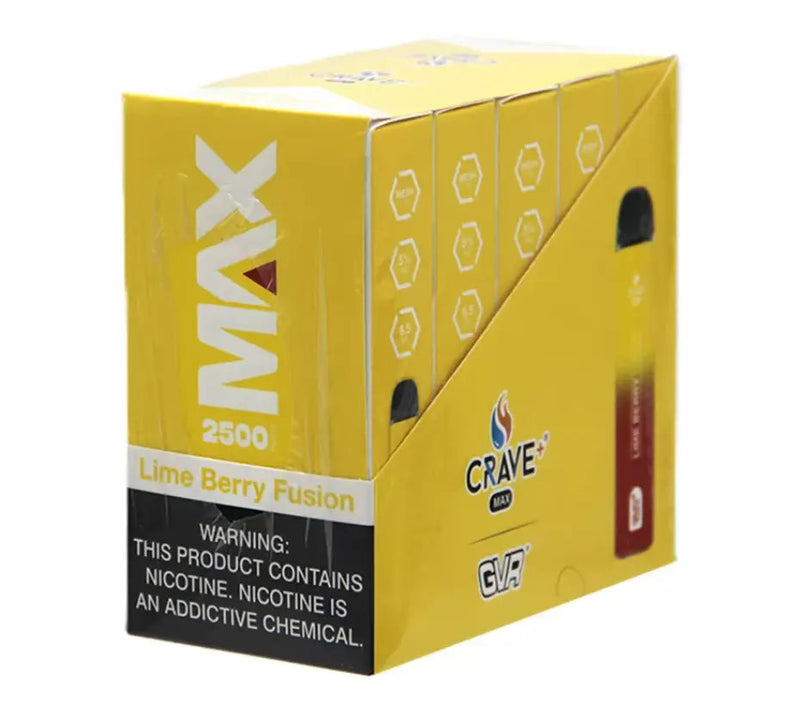 Crave Max 2500 (BOX DEAL) Lime Berry Fusion Crave