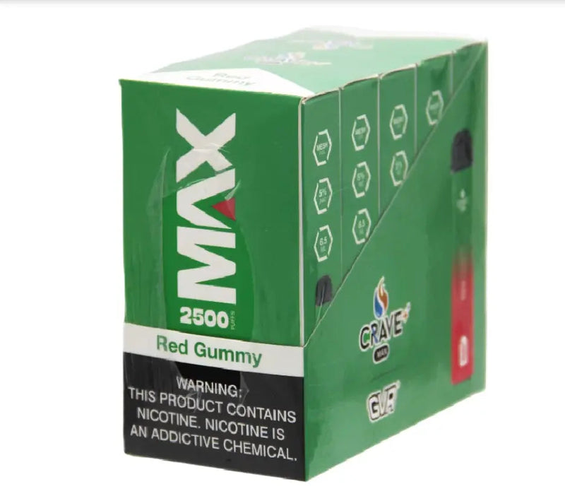Crave Max 2500 (BOX DEAL) Red Gummy Crave
