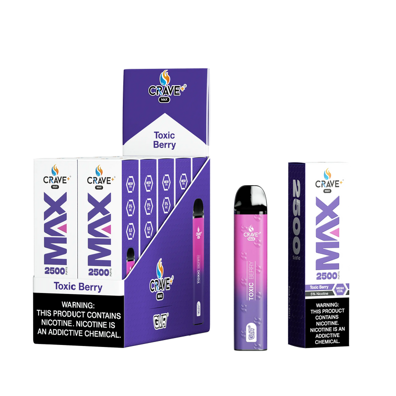Crave Max 2500 (BOX DEAL) Toxic Berry Crave