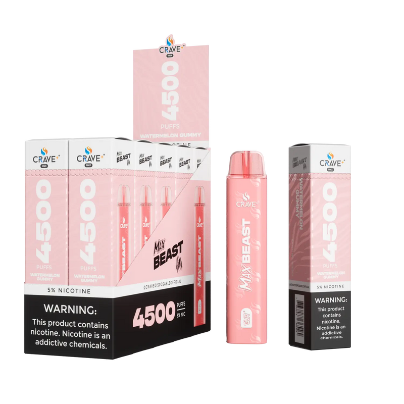 Crave Max Beast 4500 Puffs (BOX DEAL) - VSZN, crave max beast watermelon gummy